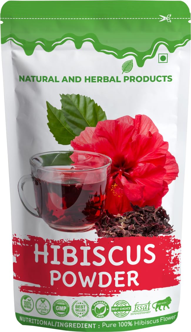 Hibiscus Powder for Tea | Drinking | Eating | Herbal Hair Growth, Thicker & Stronger | Skin Glow | Face & Skin Whitening | Juice | Pure | Organic | Herbal | Edible(100Gm) Rosa Sinensis-image-30