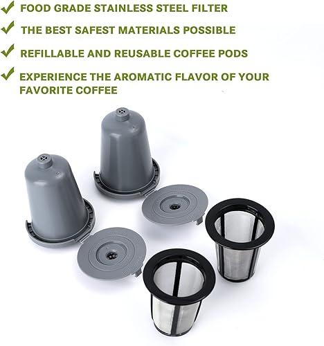 Miniatura 4 de 2 vasos de filtro de café reutilizables, compatibles con SS-RFC cafetera de una sola porción, taza de filtro gris para el hogar, filtro de café