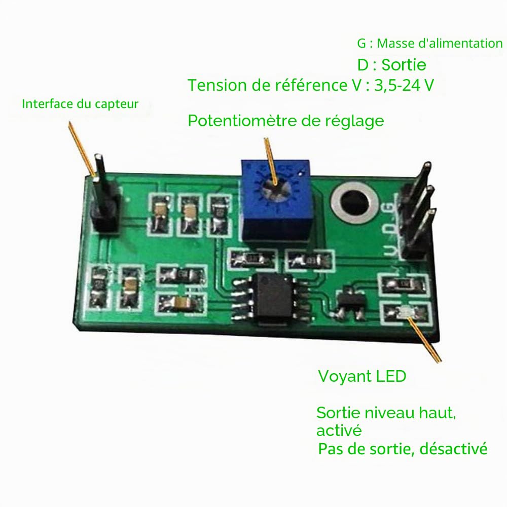 Module Comparateur De Tension Controleur Régulateur De Tension, LM393 3.5-24V Tension De Haut Niveau De Sortie Analogique De Contrôle avec LED