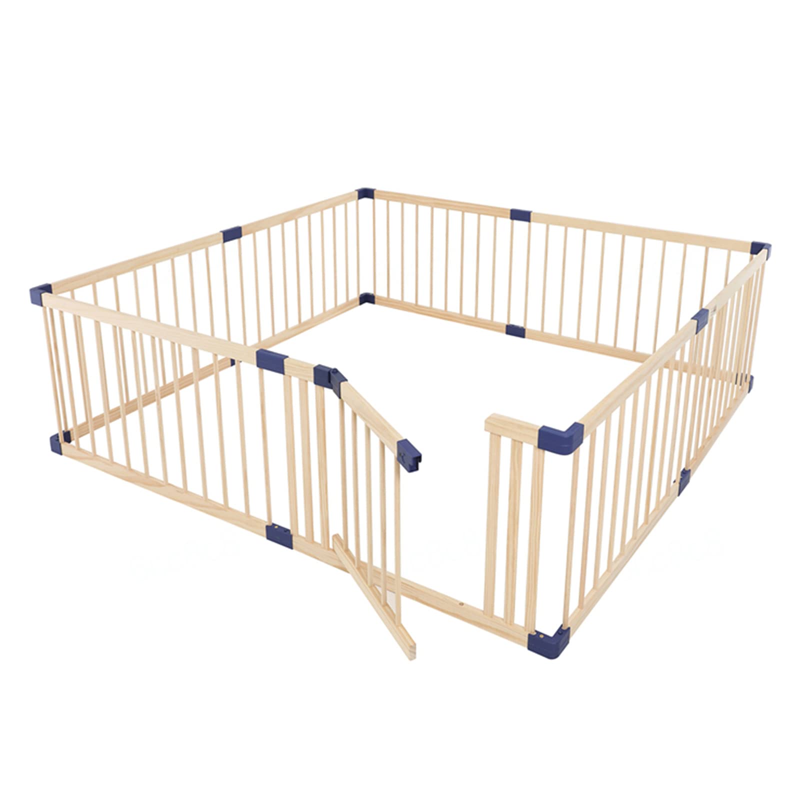 Jolan Baby Playpen Wooden, Multifunctional Baby Fence with Door, Anti-Fall Safety Playard Playpen, Crawling Fence, 61cm Height, Breathable/Durable, for Indoor Outdoor Home,160×160cm