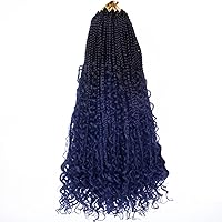 Vista 67 de Beverlee Trenzas de Caja Bohemias de 14 Pulgadas 8 Paquetes Trenzas de Caja Goddess Cabello de Ganchillo Trenzas Bohemias Hippie Cabello