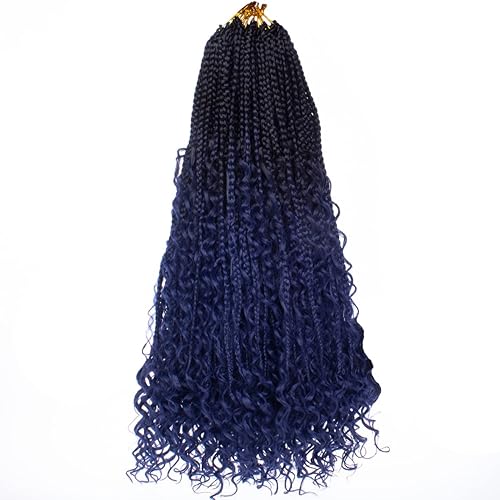 Miniatura 67 de Beverlee Trenzas de Caja Bohemias de 14 Pulgadas 8 Paquetes Trenzas de Caja Goddess Cabello de Ganchillo Trenzas Bohemias Hippie Cabello