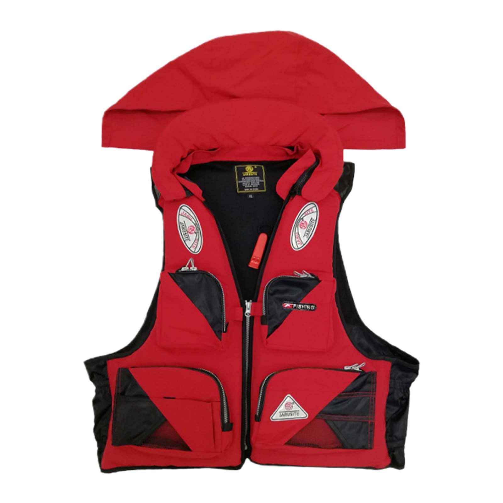 Generisch Herren Damen Plus Size Schwimmweste Meeresangeln Surfen Schwimmen Felsenangeln mit Abnehmbarer Taschenfunktion