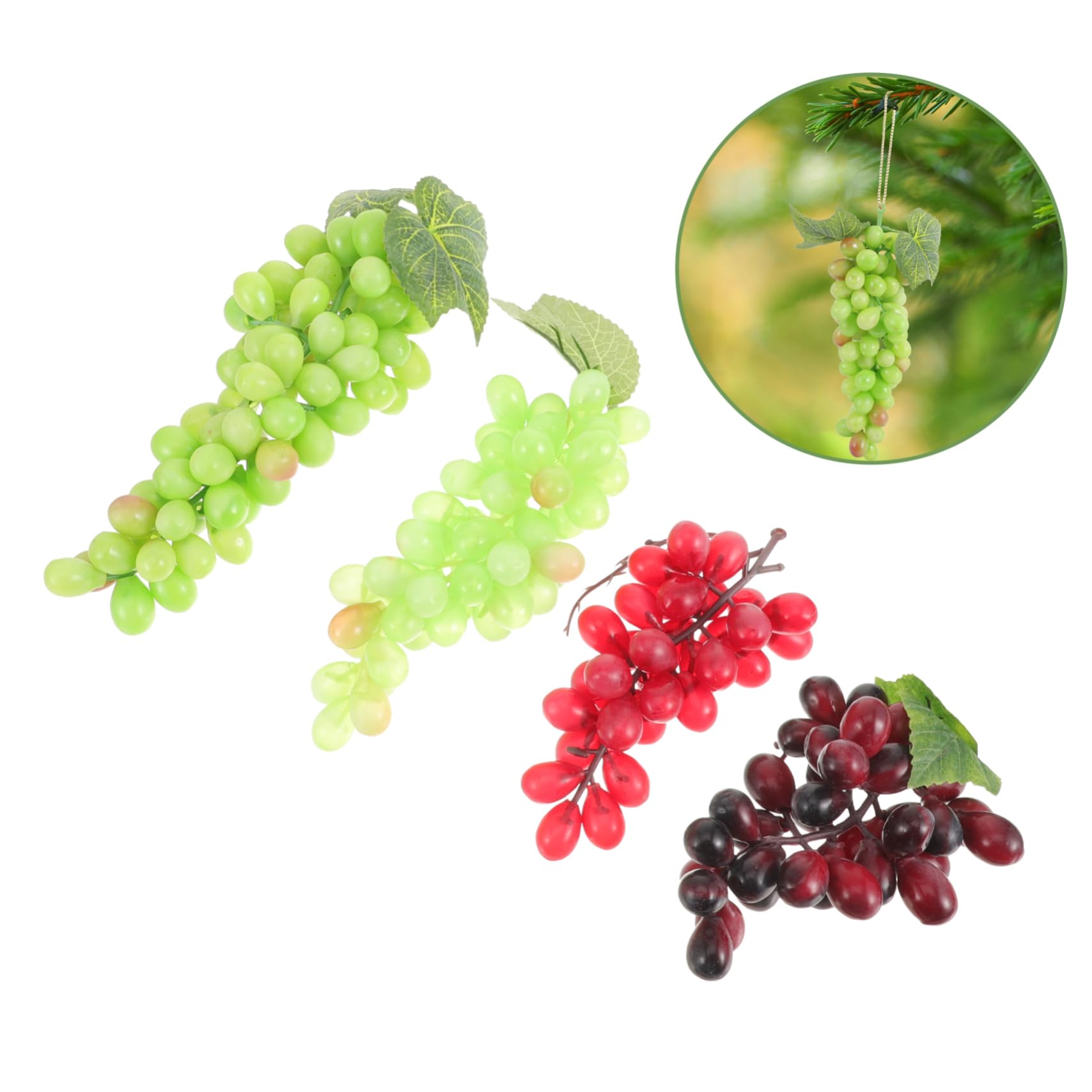 Amazon | Parliky 4個仿真葡萄串 リアルな質感の製ブドウ飾り