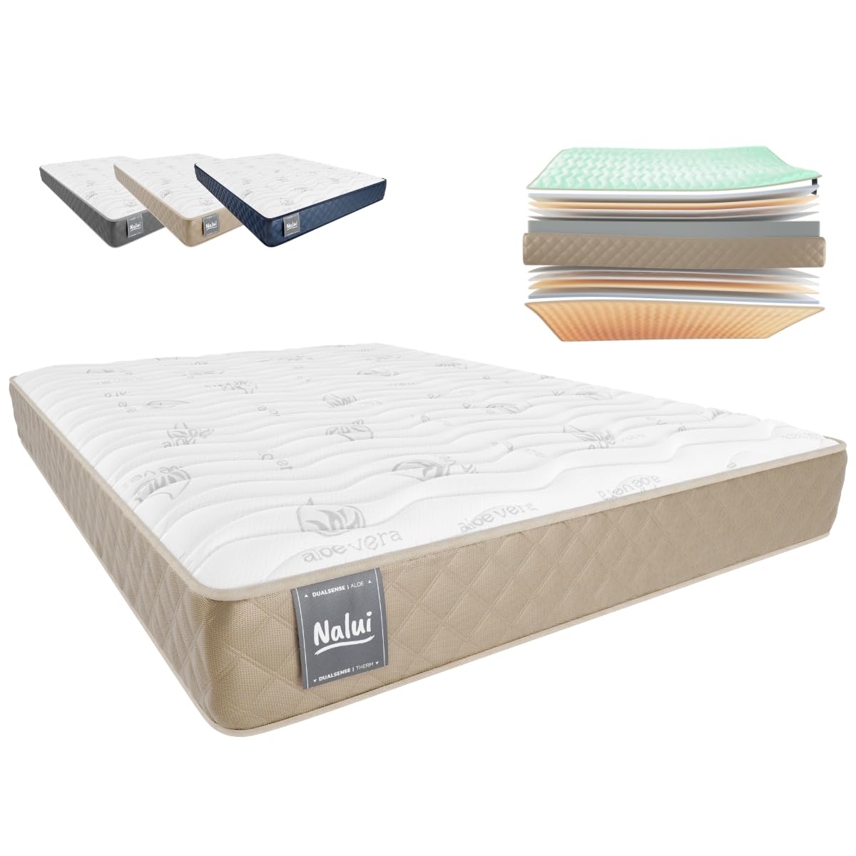 Don Descanso - Colchón 90x190 Viscoelastico Mulhacen DualSense, Altura ± 15cm. Multicapa con Núcleo GravityFoam, Firmeza Alta, Doble Cara Invierno/Verano, Transpirable. Fabricado en España, Gris — view 13