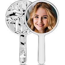 MIRRORNOVA Handheld Mirror, 4"L x 9"W, Small Lash Mirror with Handle, Round