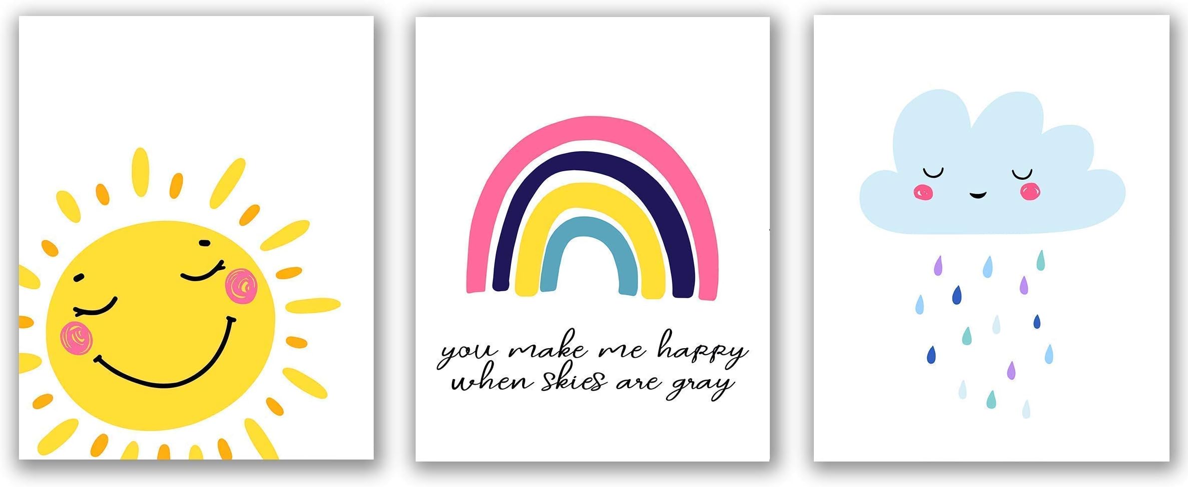 Sun Nursery Print - 8" x 10" - Unframed, Rainbow Decor, Sun Printable Art, Girls Bedroom, Girls Room, Girls Wall Art, Playroom Poster, Sun Print Wall Art, Rainbow Decor, Sun Cloud Nursery Wall Art