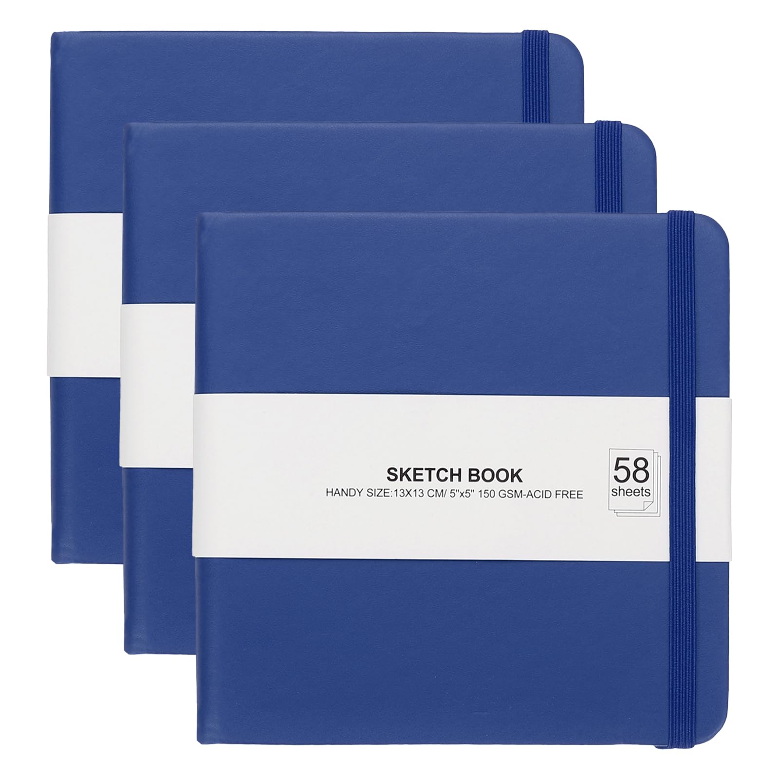 Carnet de voyage pour dessin et peinture | Lot de 3 blocs de poche PATIKIL bleu en cuir