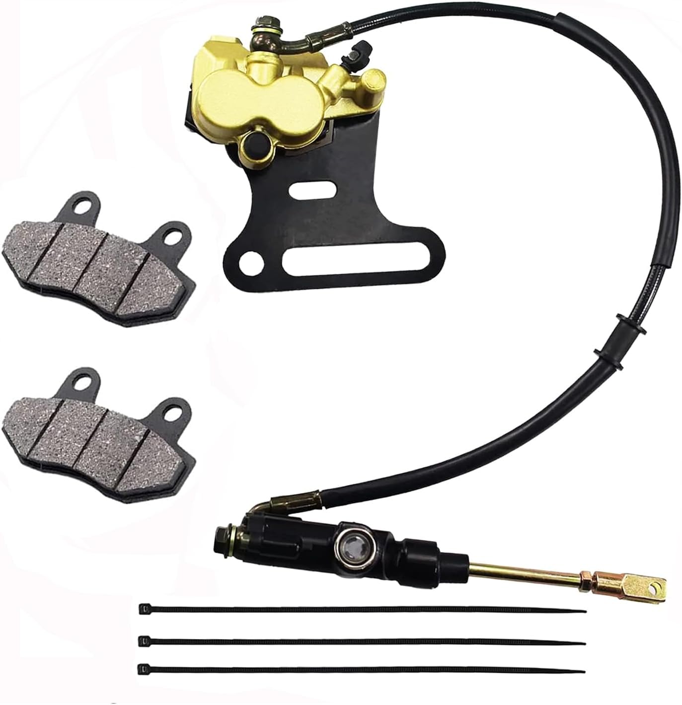 PRO BAT 15mm Hydraulic Rear Disc Brake Caliper System + Brake Pad for 110cc 125cc 140cc PIT PRO PIT Trail Dirt Bike Thumpstar (Golden)