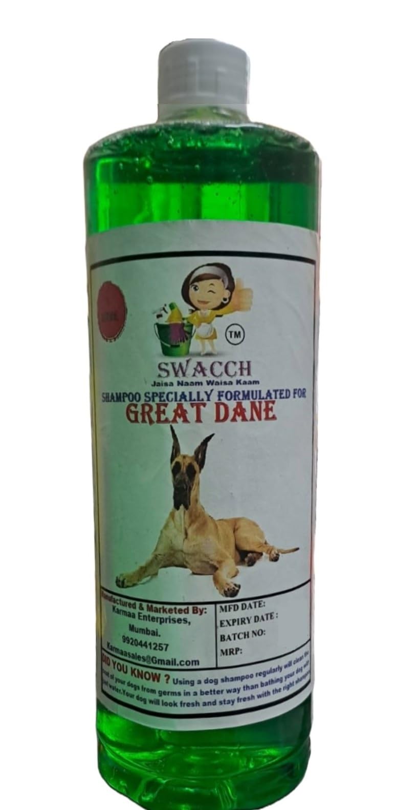 Dog Swacch Shampoo Specially Formulated For Great Dane (1 Liters) Neem Alovera (B0BR5R9TR9) Amazon Price History, Amazon Price Tracker