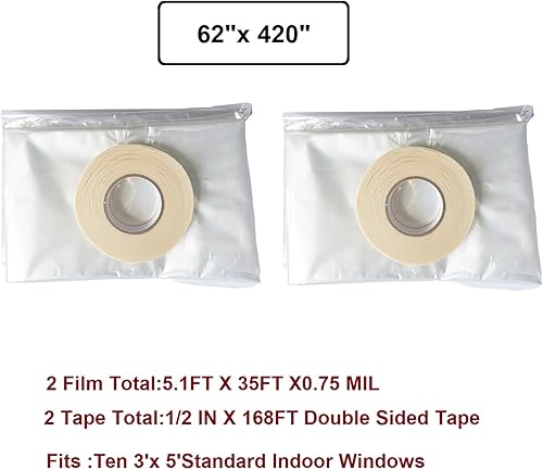 Miniatura 10 de Kit de película aislante para ventana para mantener el frío afuera Kit aislante de película retráctil (5 ventanas)