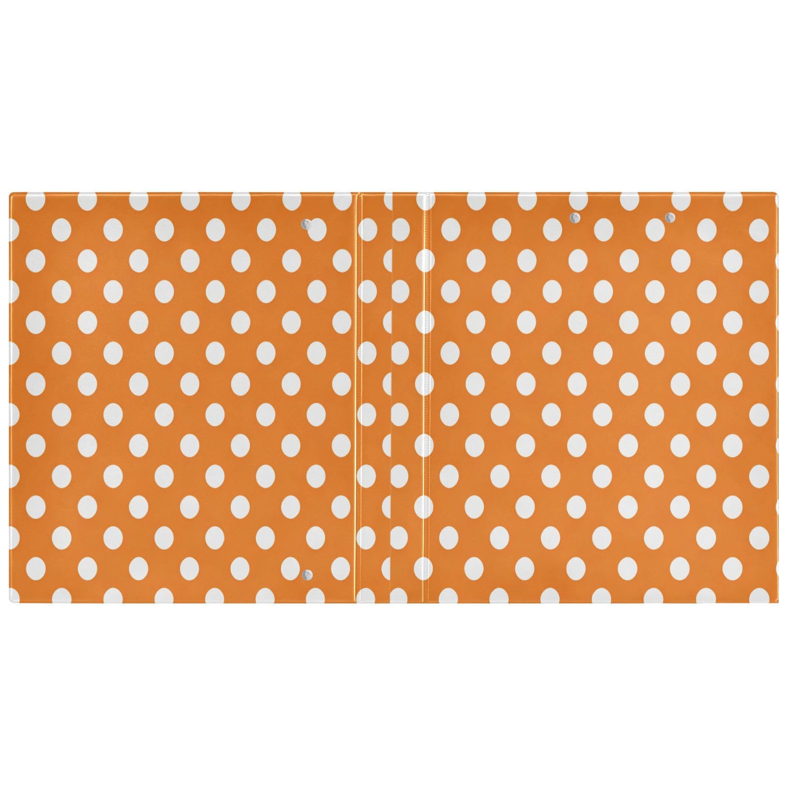 Raccoglitore con anelli a D con copertina rigida, arancione a pois