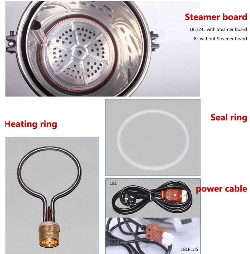 CGOLDENWALL Esterilizador de vapor de autoclave portátil Autoclave Calefacción Autoclave Eléctrica Autoclave Esterilizador de Alta Presión Esterilizador Olla (Capacidad: 18L)