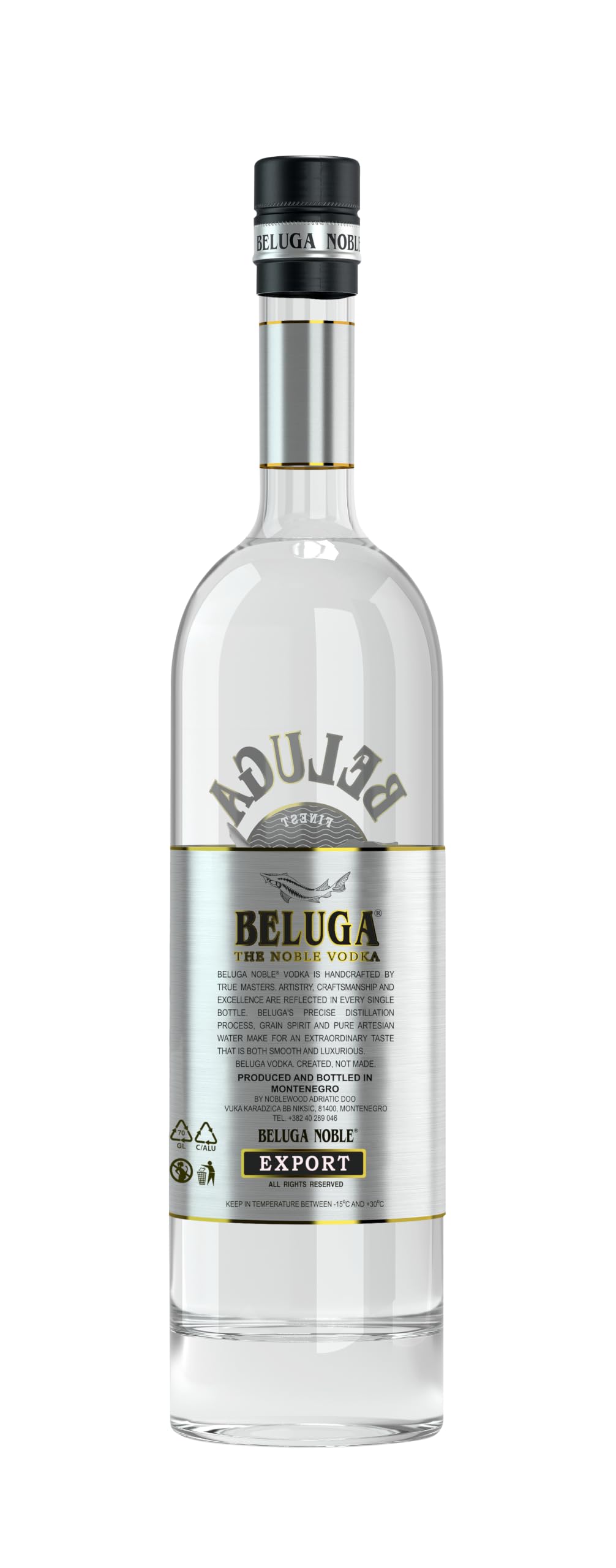 Beluga Noble Vodka | 500 ML | Dreifach gefilterter Premium Vodka