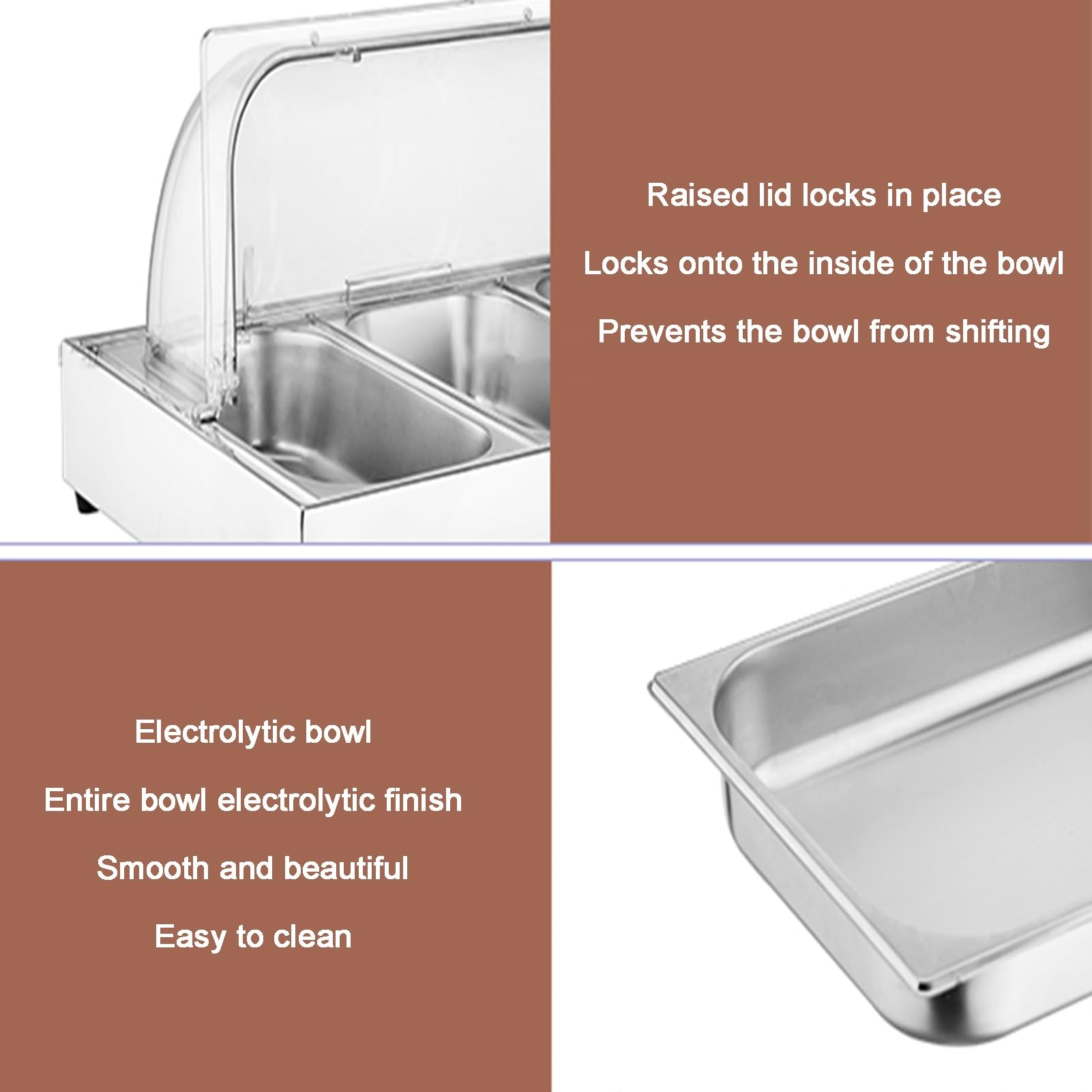 Bandeja transparente enrollable para servir alimentos de hielo, contenedor de buffet de mariscos, plato de exhibición de fiesta para frutas y aperitivos (negro 2 cm/1 rejilla), perfecto para catering