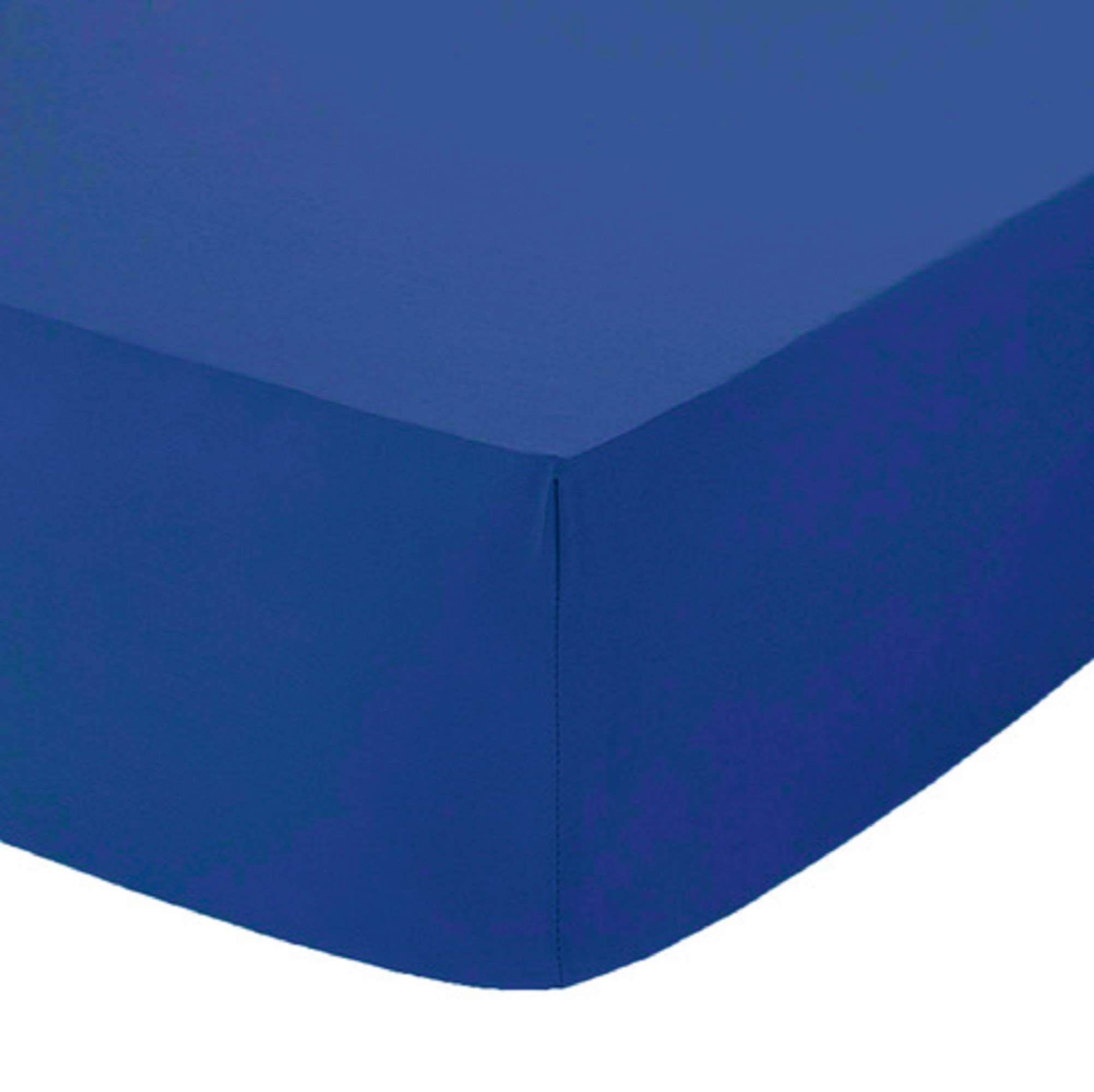 Comfy Nights Extra Deep 40Cm PolyCotton Easy Care Pecale Fitted Sheet Or Pillow Pair, Single - Royal Blue โ image 1