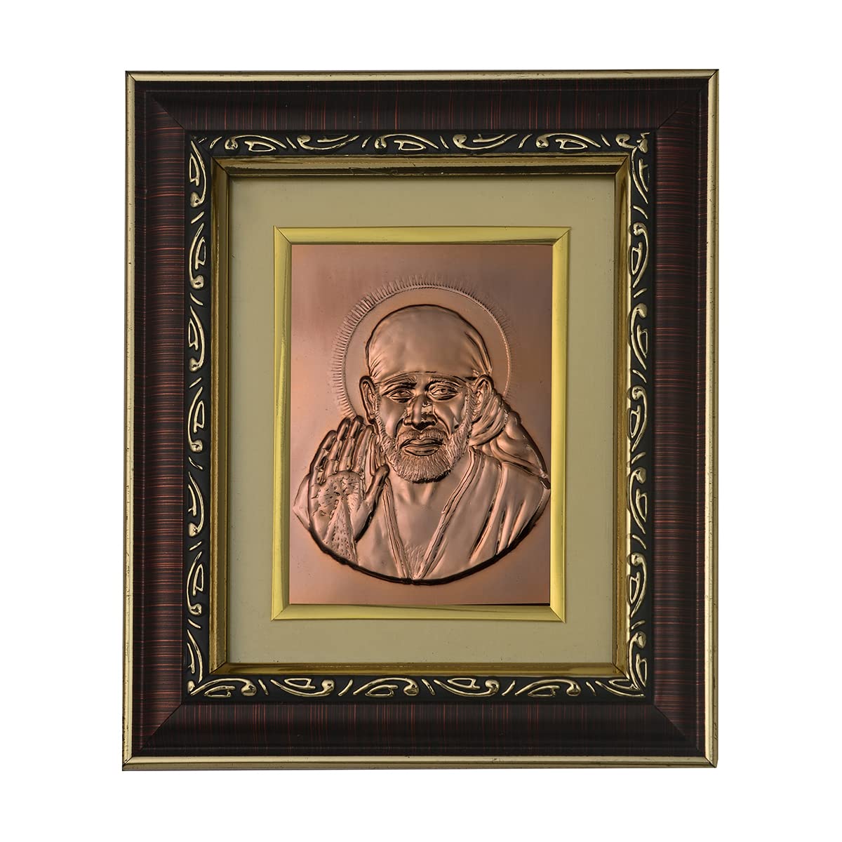 Pray Everyday Sai baba Photo Frame Sai baba Copper Photoframe Sai