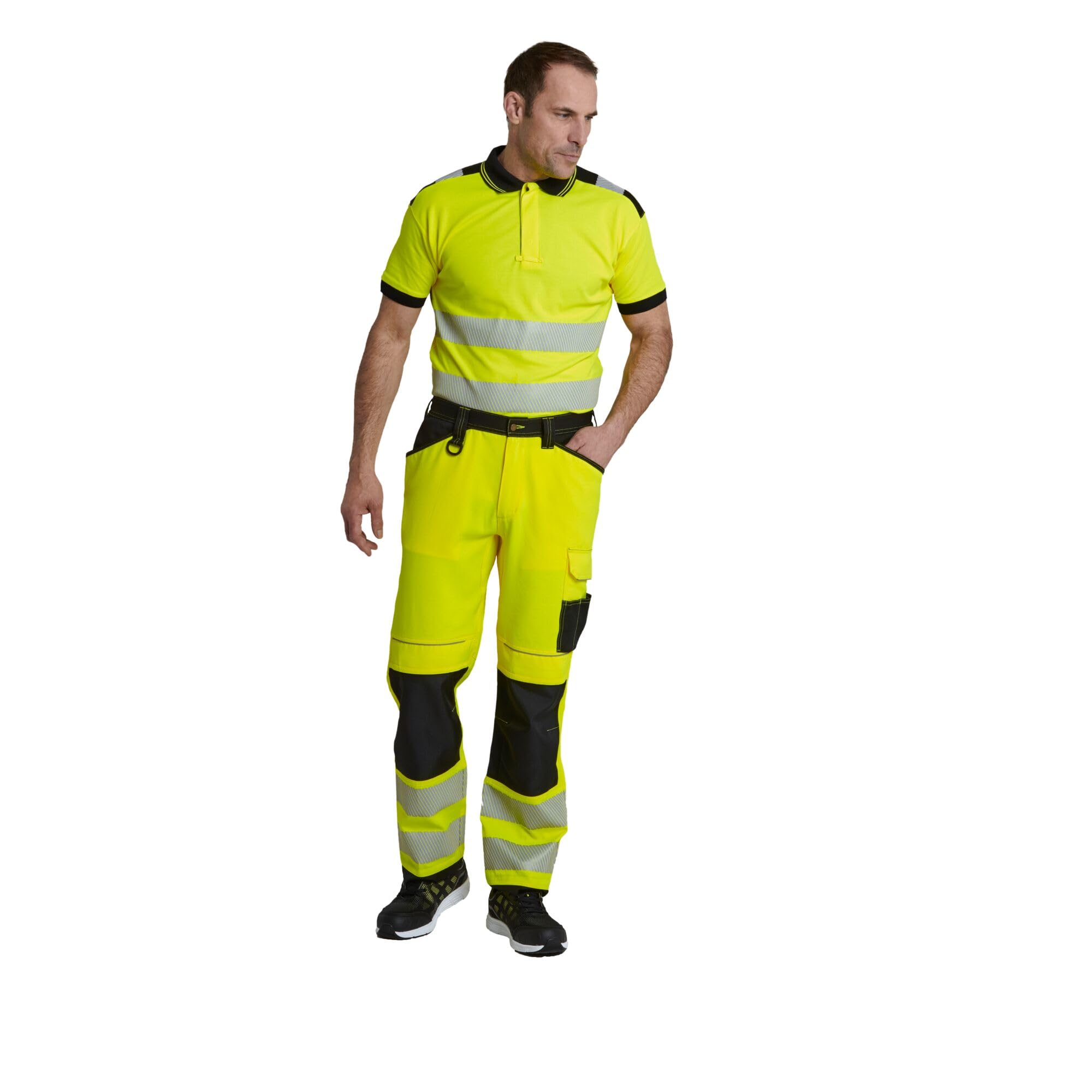 Portwest PW340 Spodnie Robocze Ostrzegawcze PW3, Żółty/Czarny, Regularny, Rozmiar 30