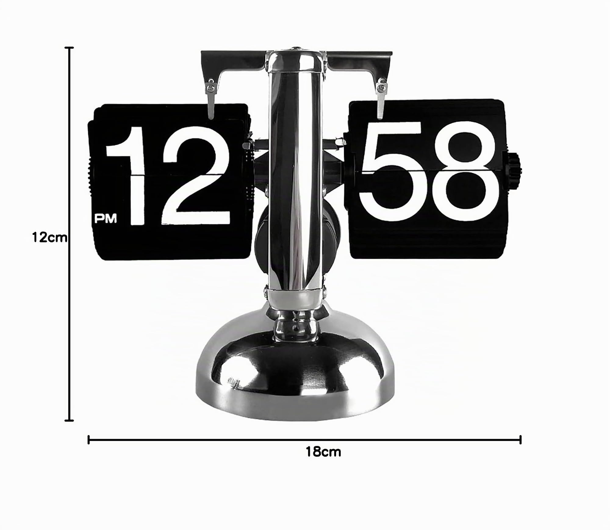 Cocoarm Digitale Flip-Down-Uhr, Retro minimalistische mechanische Auto-Flip-Uhr, Edelstahl, große Zahlen, für Zuhause