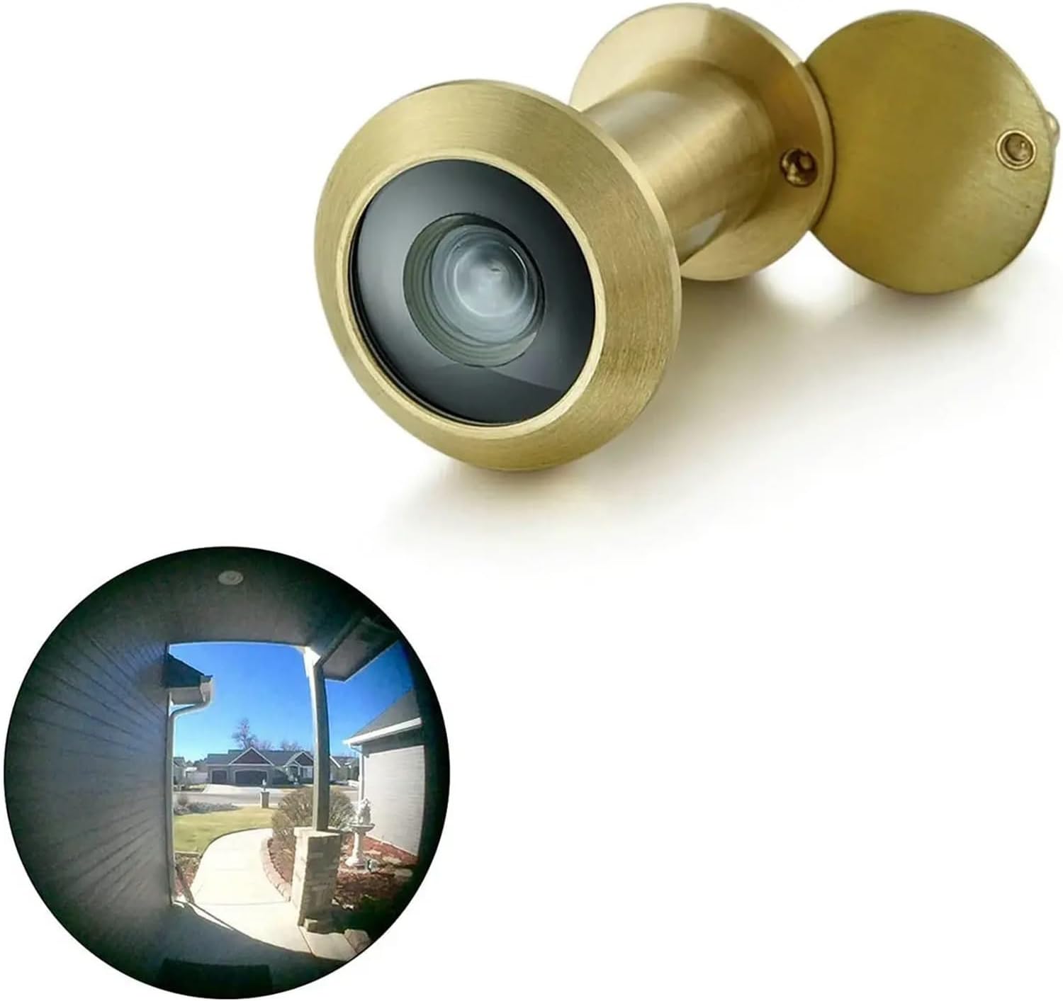Peep Holes for Door 10 Pieces Door Mirror 16mm with Privacy Cover Cat's Eye(Brass)