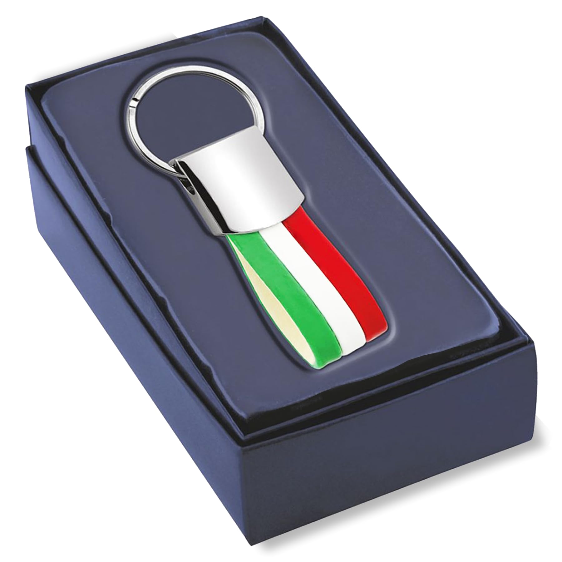 pubblimania Portachiavi in ecopelle elegante con anello. Utile per le chiavi di casa, auto, moto, scooter, cancello. Leggero e molto resistente