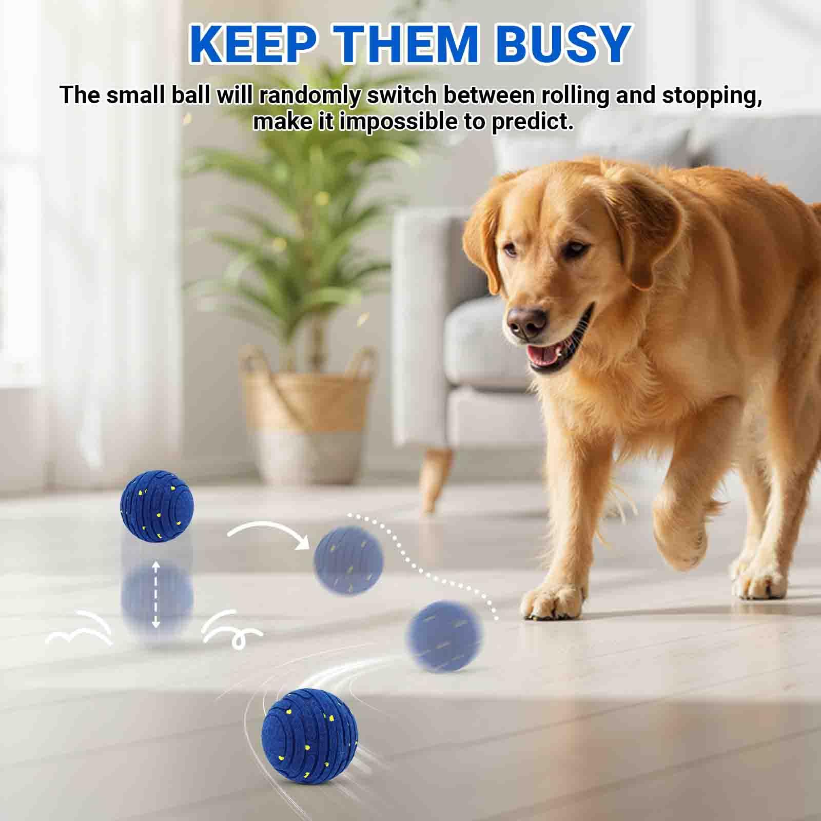 Jouet interactif intelligent pour chien, balle indestructible E-TPU pour mâcheurs agressifs, mouvement automatique, balle rechargeable pour chiens de petite, moyenne et grande taille, pour