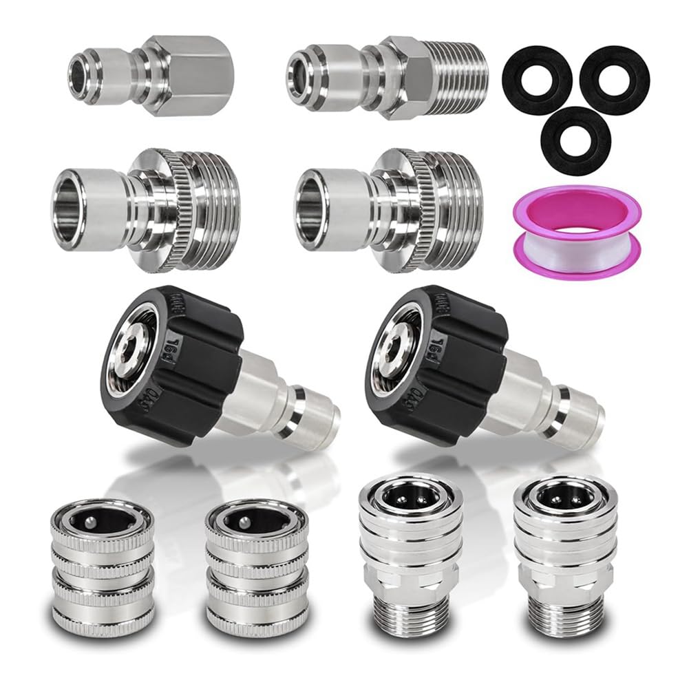 Osmond Women's 10Pack Pressure Washer Quick Connect Fittings, M22-14Mm Swivel To 3/8Inch Quick Connect Kit Easy Install