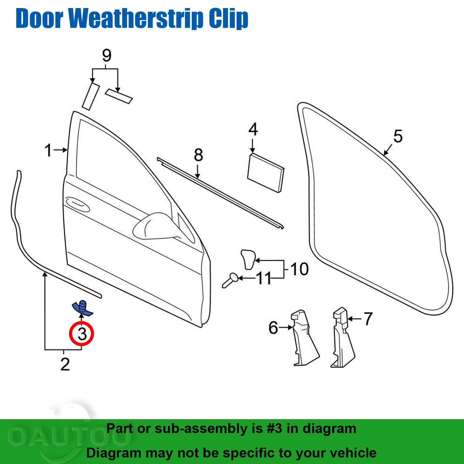 10 Car Door Weatherstrip Moulding Trim Retainer Clips For Volkswagen - View #6