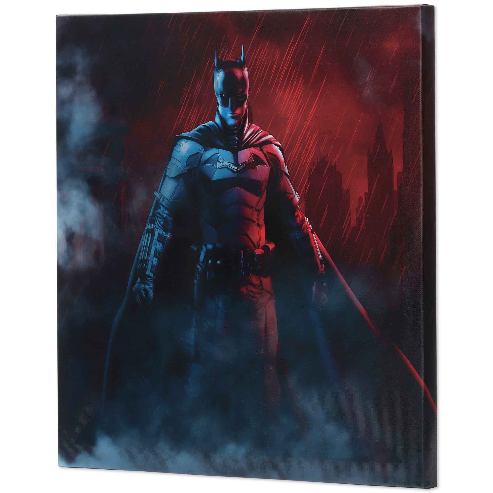 Open Road Brands The Batman Rain Scene Gallery Toile enveloppée Décoration murale