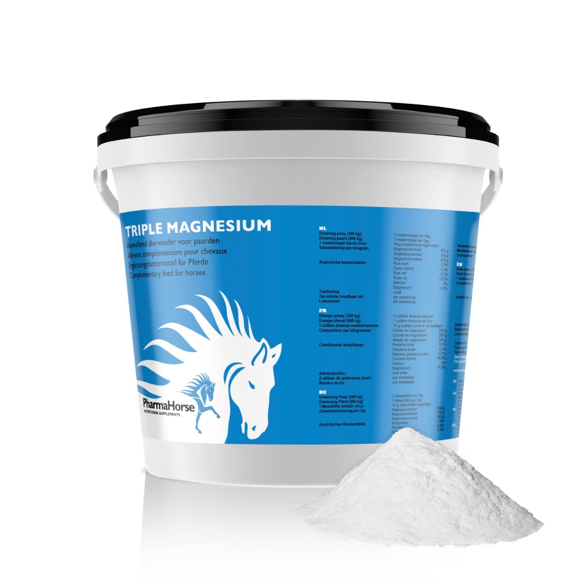 PharmaHorse Triple Magnesium | Citrate de magnésium, Malate de magnésium, Lactate de magnésium | Souplesse Des Muscles | pour Cheval | Exempt d'éléments dopants | 1000 grammes