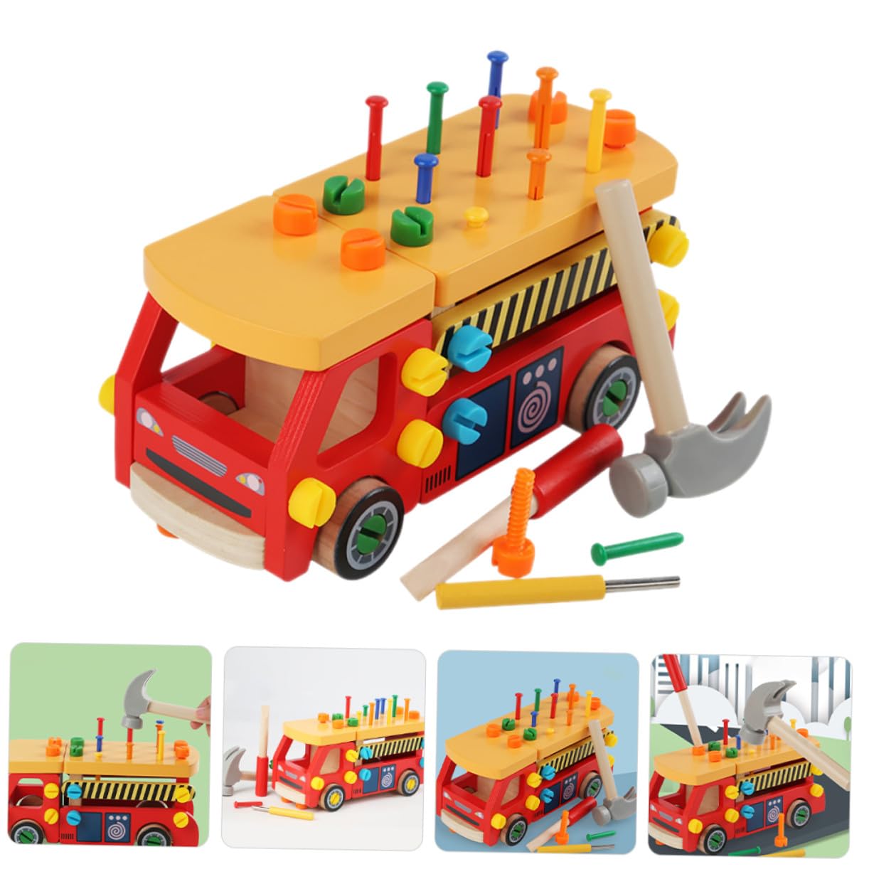 ERINGOGO Attrezzi in Legno per Kit Giochi di Costruzione Educativi per Ragazzi e Ragazze Gioco di Ruolo per Sviluppo Coordinazione e creatività Regalo per Anni