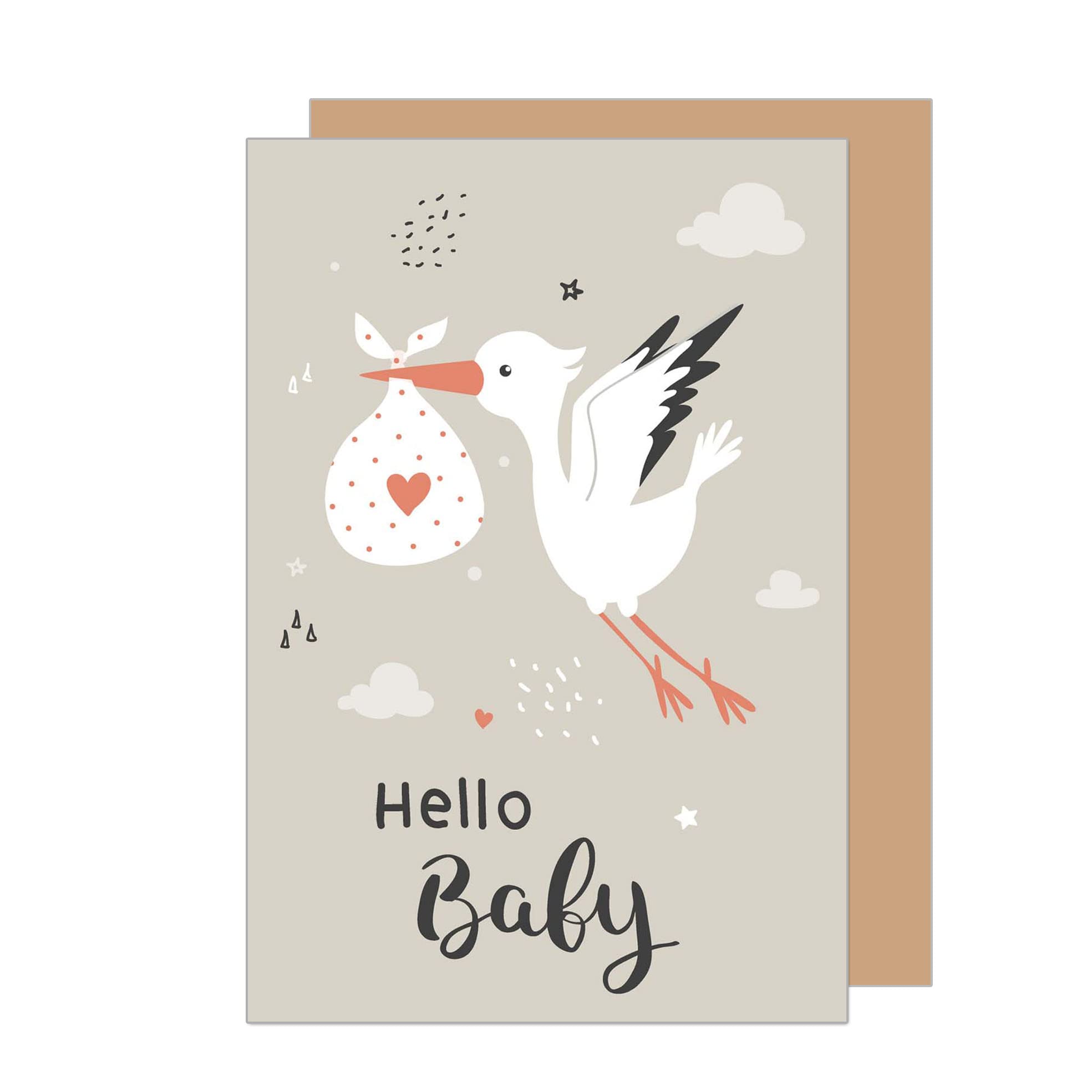 Carte De Vœux Naissance XXL Format A4 - Sans Texte Intérieur, Avec Enveloppe - Design "Hello Little Sunshine"
