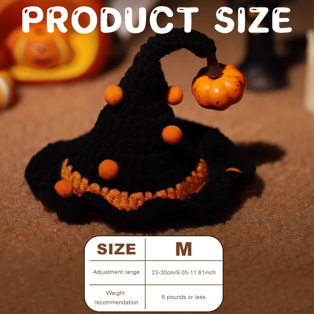 Cat Halloween Costume Pet Pumpkin Hat Adjustable and Washable Purple Scarf Accessories for Halloween Cat Clothes Dress up Under 6 KG (Pumpkin hat) - Image 2
