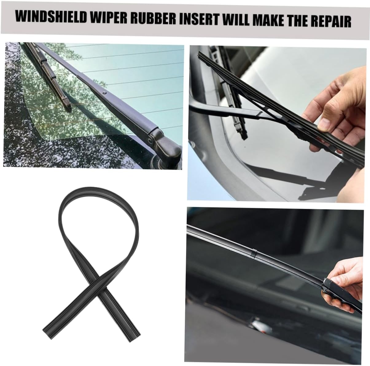 Holibanna 10Pcs Windshield Wiper Blade Refill Rubber Insert for Frameless Wiper Blades Durable Easy Install Attachment Compatible with Car Models