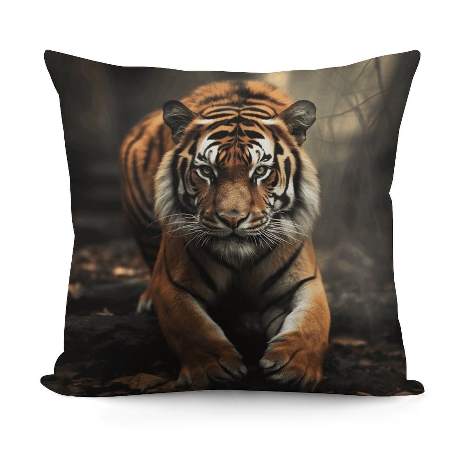 LZQPOEAS Wild Animals Tiger Throw Pillow Cover 18x18 in Breathable Square Pillow Case Cozy Soft Pillowcase Protector Fashion Modern Couch Cushion Case for Living Room Bed Sofa Decor