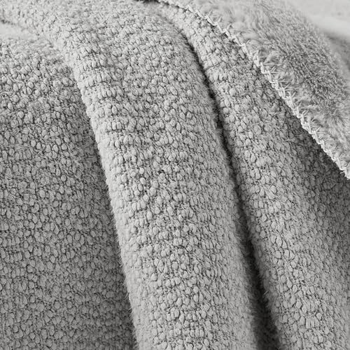 R.SHARE Kuscheldecke Flauschig Kaninchen Plüsch Decke Kunstfell Sofadecke Weich und Warm Sofaüberwurf Couchdecke Überwurfdecke Wohndecke Für Bett Sofa Schlafzimmer Büro,150 x 200 cm,Grau