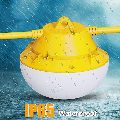 Miniatura 4 de Cadena de luz de construcción de 50 pies, 80 W, 5000 K, brillante, 8000 lúmenes, luces de trabajo para construcción temporal, sitio de trabajo,