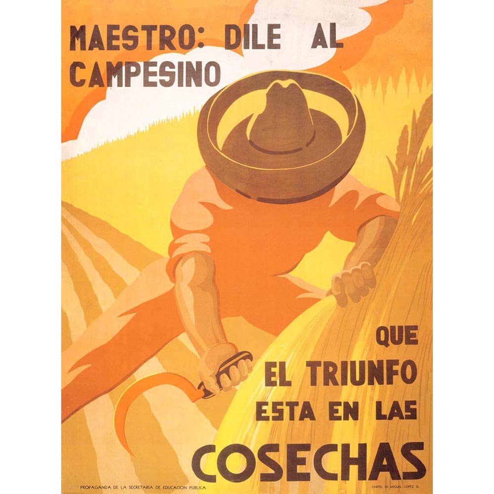 Wee Blue Coo Political Agriculture Harvest Triumph Farm Mexico Art Print Poster Wall Decor 12X16 Inch