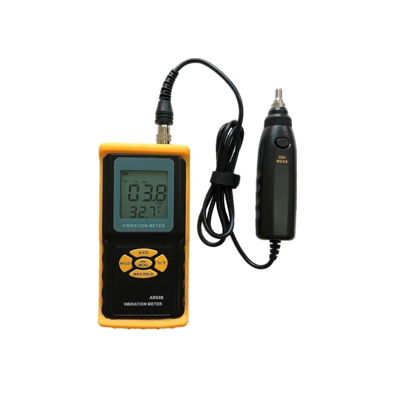 medidor de vibraciones, Medidor de vibraciones precisión AR63B, 0,1-199,9 m/s²,001-1,999 mm, m/s, analizador Gau