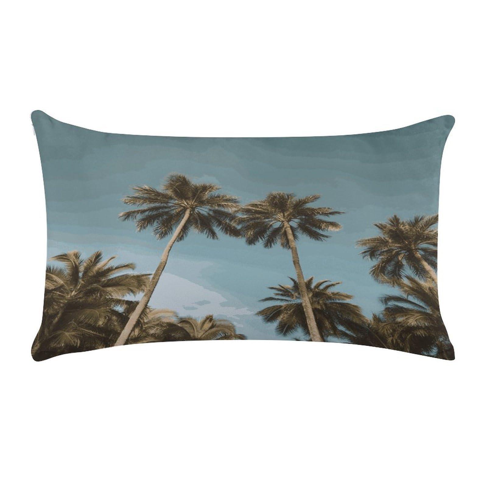 LDGSUPH Tall Tropical Palm Trees Throw Pillow Cover with Zipper Long Throw Pillow Case Anti-Fading Pillow Protector Super Soft Decorative Cushion Case Exquisite Plush Pillowcase12 X 20 in