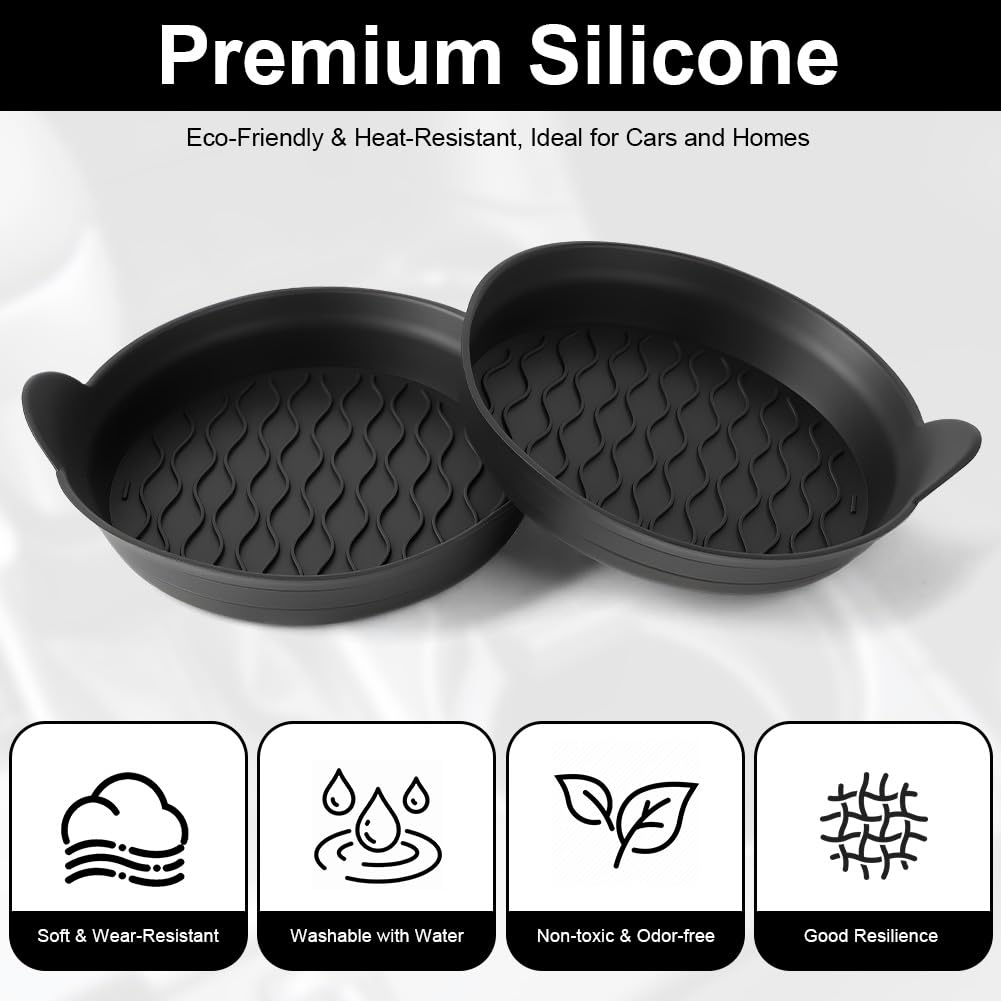 Sottobicchieri Per Portabicchieri Auto, Inserto In Silicone Portabicchieri Universali Antiscivolo Accessori Per Interni Auto Per Donne E Uomini Confezione Da 4 Nero 87818318
