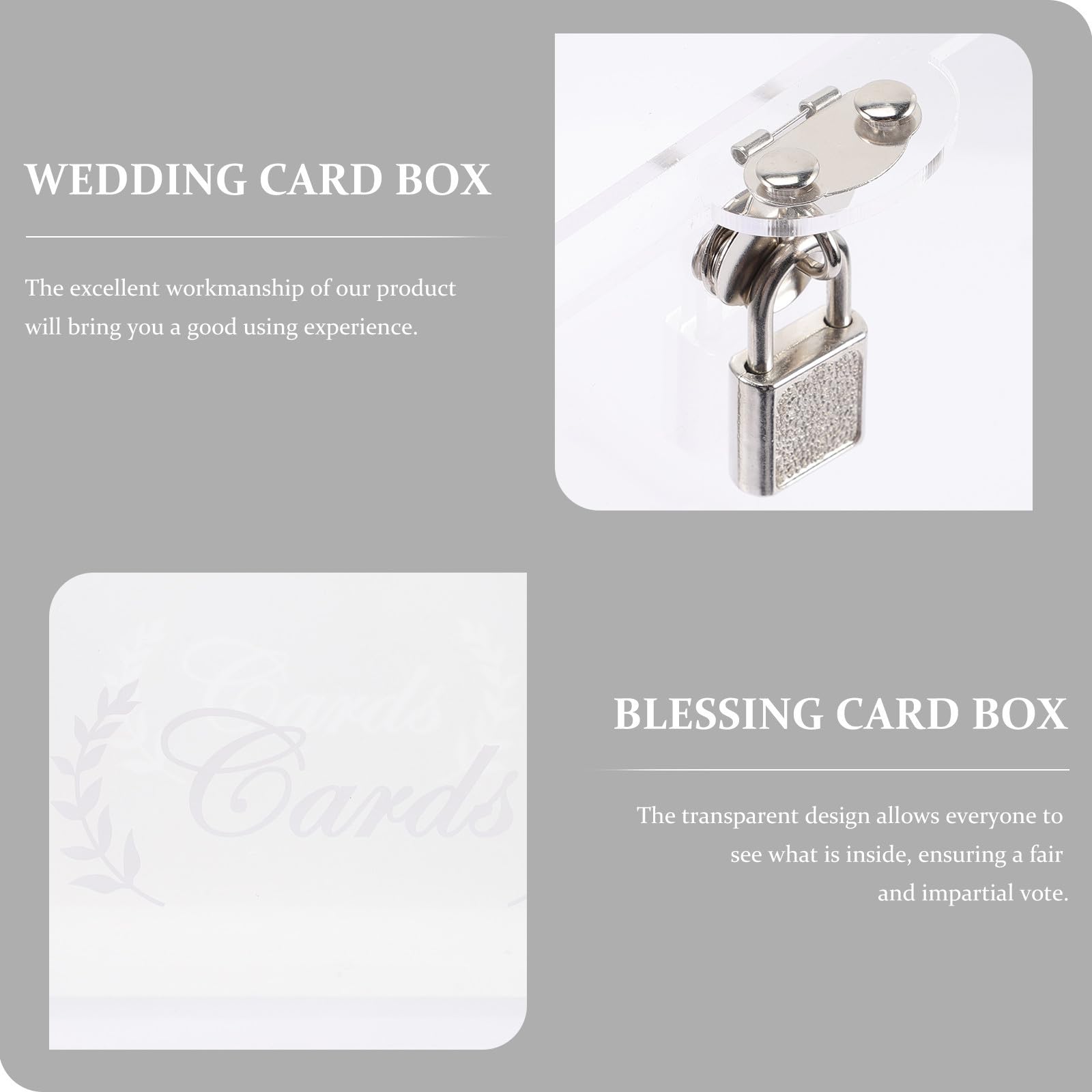 Acryl Hochzeitskartenbox mit Sichtbarem Design für Empfangskarten | Dekorative Kartenaufbewahrung, Geeignet für Hochzeit und Geburtstag, Klare Optik, Attraktive Party Requisite