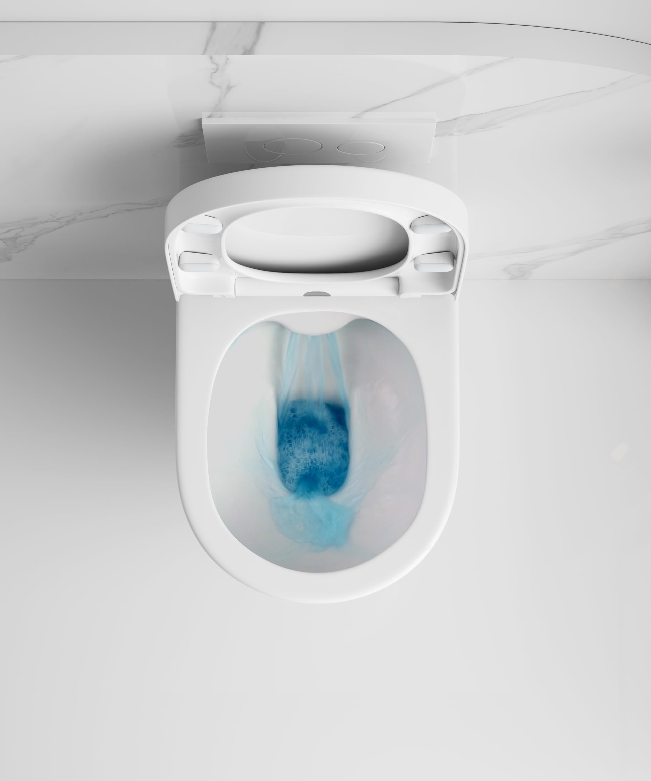 sanicomfort Cozy Wand-WC erhöht – spülrandloses Hänge-WC mit 45,5 cm Sitzhöhe & Absenkautomatik, weiß