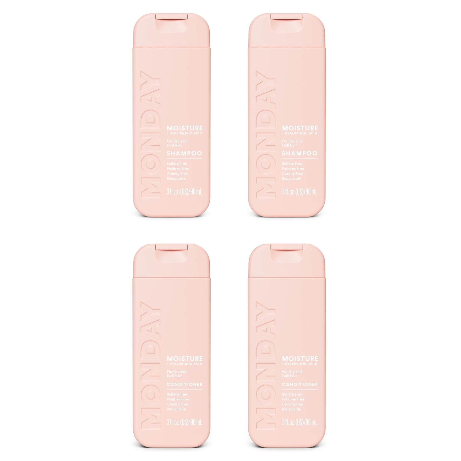 Monday Haircare Moisture Shampoo & Conditioner Travel Pack – 3oz, 90ML Travel Kit (2 x Shampoo,2 x Conditioner) Monday Haircare Moisture Shampoo & Conditioner Travel Pack – 3oz, 90ML Travel Kit (2 x Shampoo,2 x Conditioner)