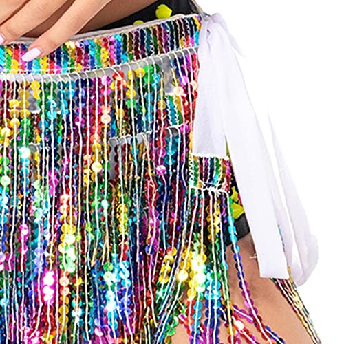 Dynwave de dança de lantejoulas Cachecol de Brilhante de lantejoulas com franja para Samba Ballroom
