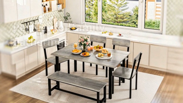 Amazon.com - AWQM 6-Piece Dining Set, Modern Dining Table Set for
