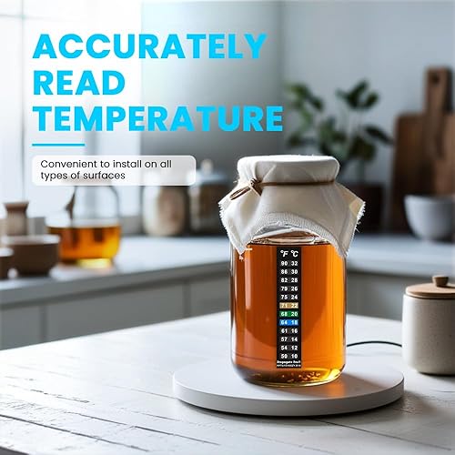 Miniatura 3 de Tira de termómetro adhesiva, pantalla digital de temperatura para fermentación, elaboración de cerveza, vino, cerveza, kombucha o acuarios. Adhesivo