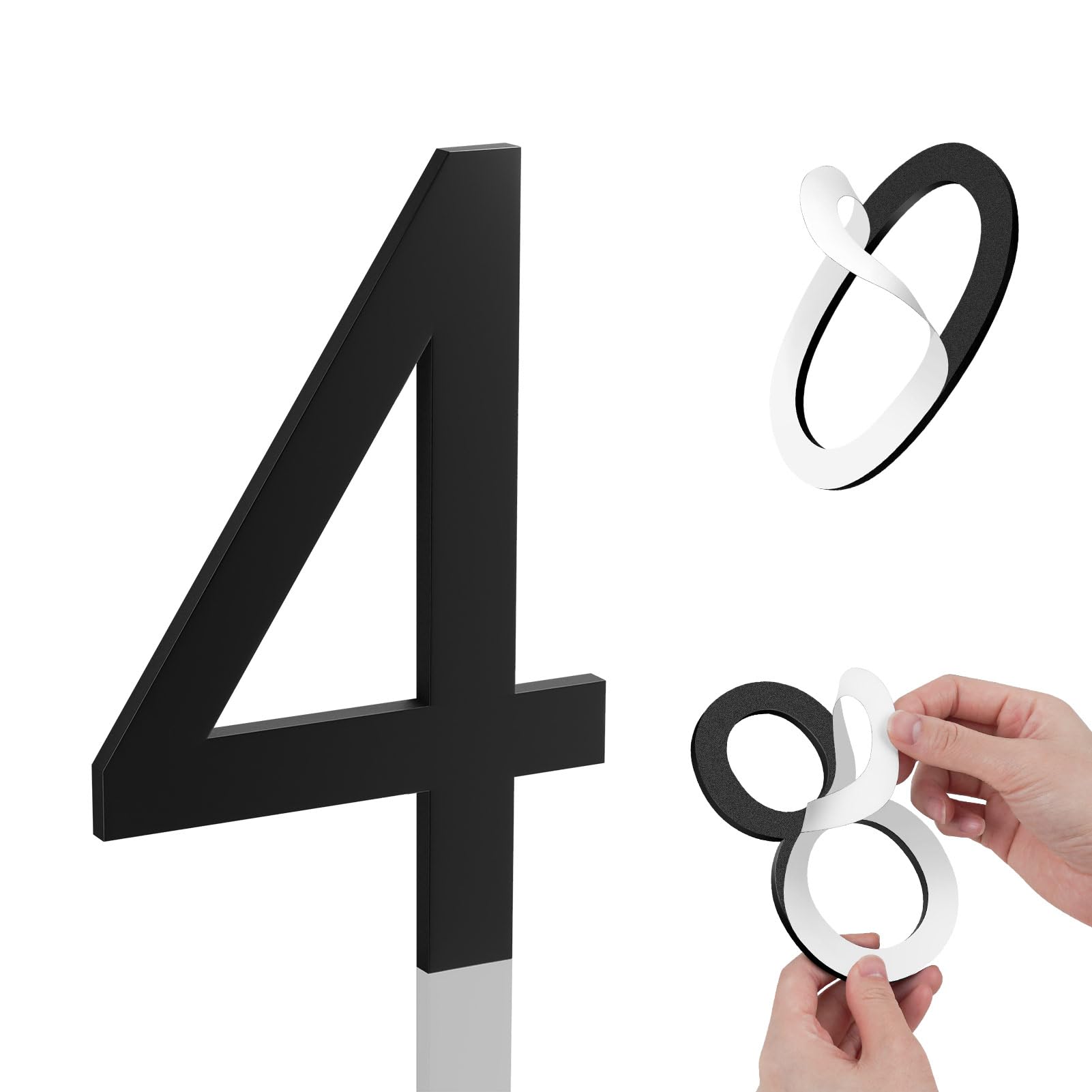 6 Inch House Numbers, Self-adhesive for Outside Mailbox House Number (4)