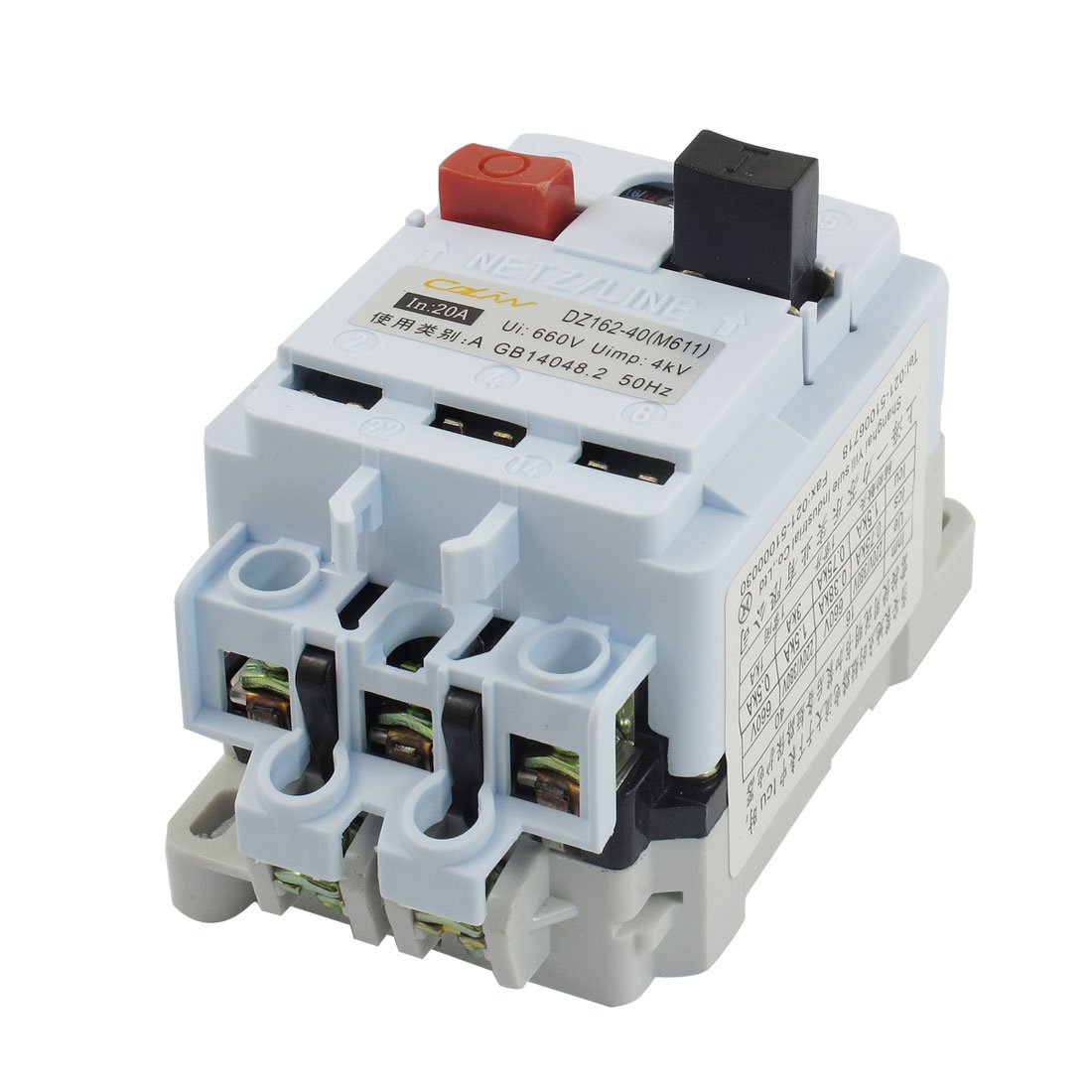 Disjoncteur tripolaire DZ162-40 haute tension AC 660V protection 20A robuste