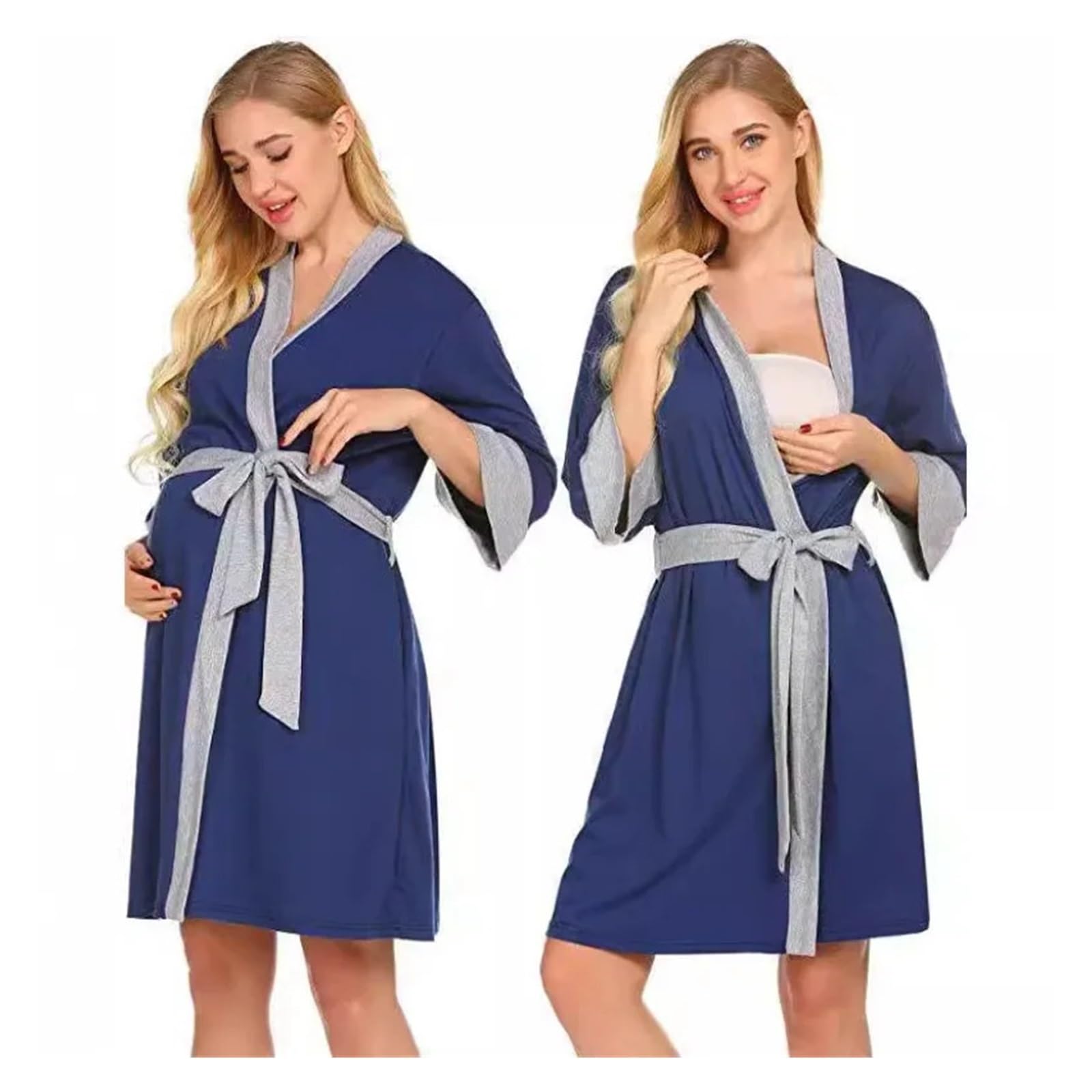 Camicia da Notte Donna Pigiama Premaman in Cotone Traspirante, Completo Essenziale e Leggero for L'Allattamento
